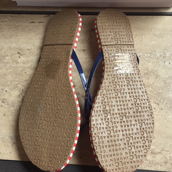 LC Lauren Conrad Red White & Blue Flip Flops - Picture 4 of 4